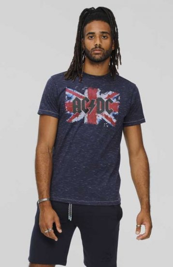 D555 DENNIS Official AC/DC Printed Crew Neck T-Shirt Navy Reno - Camisetas - Camisetas - 2XL-14XL