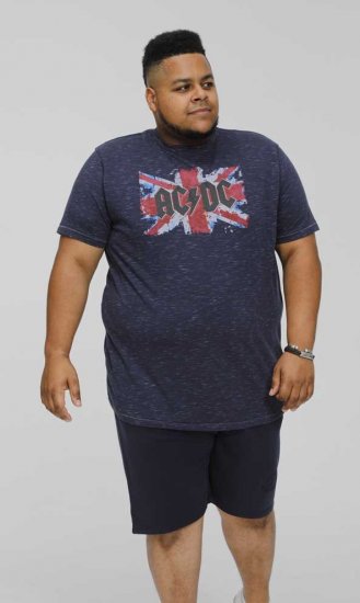 D555 DENNIS Official AC/DC Printed Crew Neck T-Shirt Navy Reno - Camisetas - Camisetas - 2XL-14XL