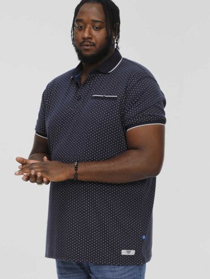 D555 DARWIN AO Printed Polo Shirt Navy - Polos - Polos 2XL-8XL