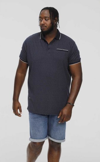 D555 DARWIN AO Printed Polo Shirt Navy - Polos - Polos 2XL-8XL
