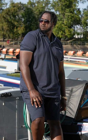 D555 DARWIN AO Printed Polo Shirt Navy - Polos - Polos 2XL-8XL