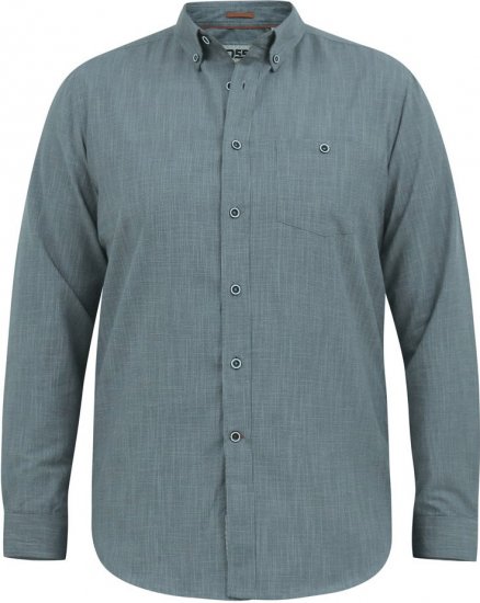 D555 RADCLIFFE Cross Hatch Soft Touch Slub Long Sleeve Shirt With Chest Patch Pocket Charcoal - Camisas - Camisas 2XL-10XL