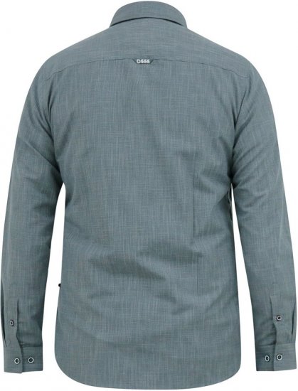 D555 RADCLIFFE Cross Hatch Soft Touch Slub Long Sleeve Shirt With Chest Patch Pocket Charcoal - Camisas - Camisas 2XL-10XL