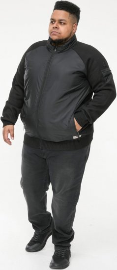 D555 MARSDEN Hybrid Knitted Jacket With Bonded Fleece Lining Black - Chaquetas - Chaquetas Tallas Grandes 2XL-8XL