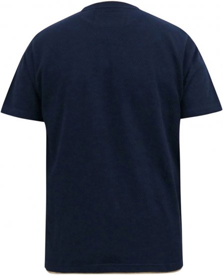 D555 SANDFORD Double Layer On Neck Ribs And Hem Waffle Textured T-Shirt Navy - Camisetas - Camisetas - 2XL-14XL