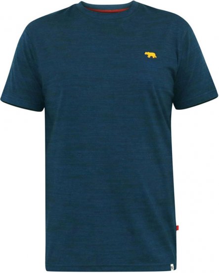 D555 ORSTON Reno Fabric Crew Neck T-Shirt With Chest Embroidery Blue Reno - Camisetas - Camisetas - 2XL-14XL