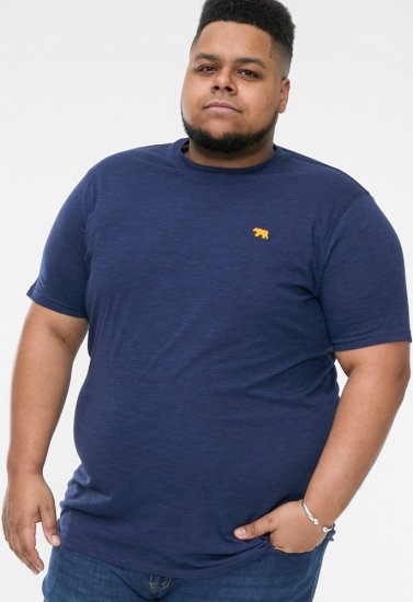 D555 ORSTON Reno Fabric Crew Neck T-Shirt With Chest Embroidery Blue Reno - Camisetas - Camisetas - 2XL-14XL