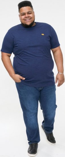 D555 ORSTON Reno Fabric Crew Neck T-Shirt With Chest Embroidery Blue Reno - Camisetas - Camisetas - 2XL-14XL