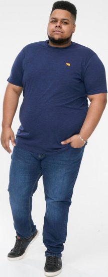 D555 ORSTON Reno Fabric Crew Neck T-Shirt With Chest Embroidery Blue Reno - Camisetas - Camisetas - 2XL-14XL