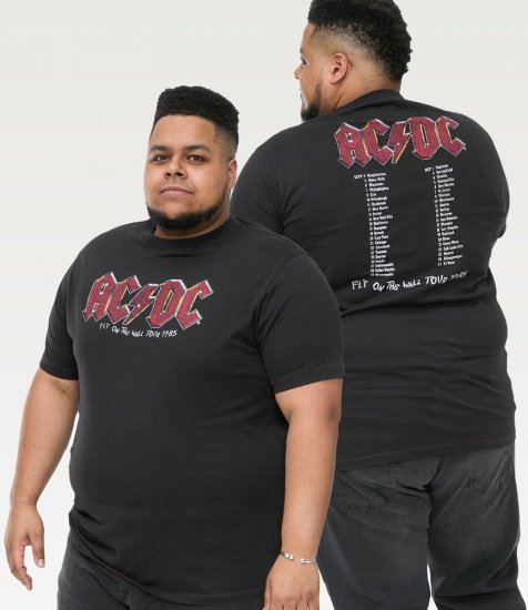 D555 JAILBREAK Official Ac/Dc Printed T-Shirt With Front And Back Print - Black - Camisetas - Camisetas - 2XL-14XL
