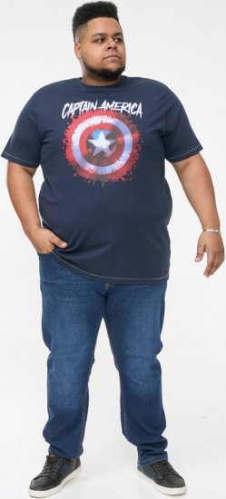 D555 ROGERS Official Captain America Printed T-Shirt Dark Navy - Camisetas - Camisetas - 2XL-14XL