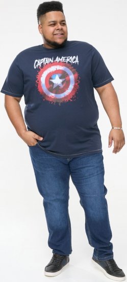 D555 ROGERS Official Captain America Printed T-Shirt Dark Navy - Camisetas - Camisetas - 2XL-14XL