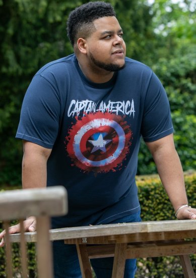 D555 ROGERS Official Captain America Printed T-Shirt Dark Navy - Camisetas - Camisetas - 2XL-14XL