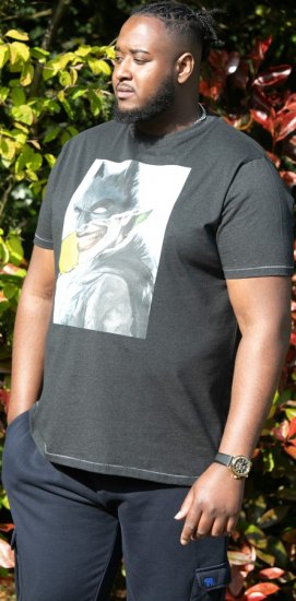D555 MARTIN Official Batman Printed T-Shirt Washed Black - Camisetas - Camisetas - 2XL-14XL