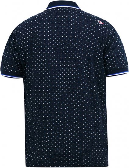 D555 OAKLEY AOP Jersey Polo With Jacquard Collar, Ribs And Chest Pocket Navy - Polos - Polos 2XL-8XL