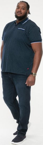 D555 OAKLEY AOP Jersey Polo With Jacquard Collar, Ribs And Chest Pocket Navy - Polos - Polos 2XL-8XL