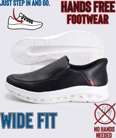 D555 Carlisle 2 Kingsize Hands Free Shoes Black - Calzado de hombre 40-52 - Zapatillas de hombre tallas 40-52