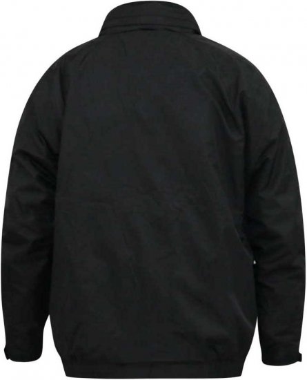 D555 Rudy Showerproof Fleece Lined Jacket With Packaway Hood - Black - Chaquetas - Chaquetas Tallas Grandes 2XL-8XL