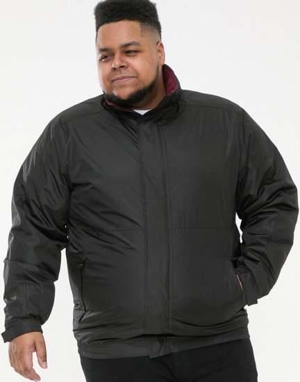 D555 Rudy Showerproof Fleece Lined Jacket With Packaway Hood - Black - Chaquetas - Chaquetas Tallas Grandes 2XL-8XL