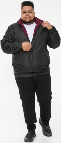 D555 Rudy Showerproof Fleece Lined Jacket With Packaway Hood - Black - Chaquetas - Chaquetas Tallas Grandes 2XL-8XL