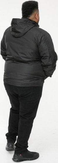 D555 Rudy Showerproof Fleece Lined Jacket With Packaway Hood - Black - Chaquetas - Chaquetas Tallas Grandes 2XL-8XL