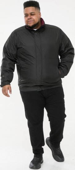 D555 Rudy Showerproof Fleece Lined Jacket With Packaway Hood - Black - Chaquetas - Chaquetas Tallas Grandes 2XL-8XL