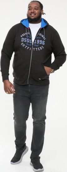 D555 LINGARD Full Zip Hoody With Original Chest Print Black - Sudaderas - Sudaderas 2XL-12XL