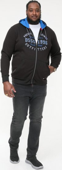 D555 LINGARD Full Zip Hoody With Original Chest Print Black - Sudaderas - Sudaderas 2XL-12XL
