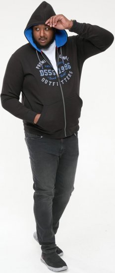 D555 LINGARD Full Zip Hoody With Original Chest Print Black - Sudaderas - Sudaderas 2XL-12XL