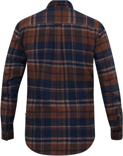 D555 SHERLOCK Check Overshirt With Two Patch Pockets & Button Down Collar Navy - Camisas - Camisas 2XL-10XL