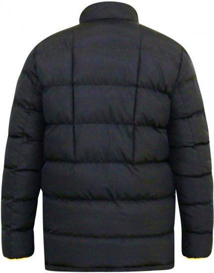 D555 CRISTIANO Puffer Jacket With Binding On Cuffs And Embroidery Badge On Sleeve Black - Chaquetas - Chaquetas Tallas Grandes 2XL-8XL