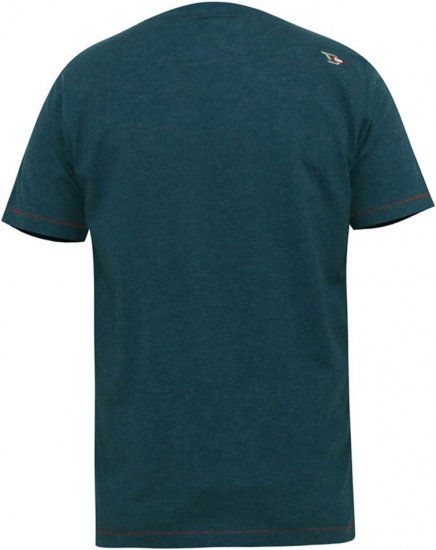 D555 NEAL Skull With Flames Printed Crew Neck T-Shirt Navy/Blue Twist - Camisetas - Camisetas - 2XL-14XL