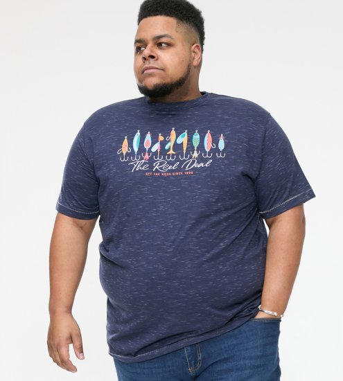 D555 Cropwell Camiseta con estampado de pesca azul marino - Camisetas - Camisetas - 2XL-14XL