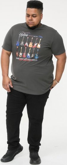 D555 JAIDEN Legends Guitar Printed Crew Neck T-Shirt Khaki - Camisetas - Camisetas - 2XL-14XL