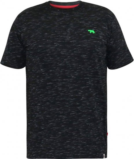D555 ORSTON Reno Fabric Crew Neck T-Shirt With Chest Embroidery Black Reno - Camisetas - Camisetas - 2XL-14XL