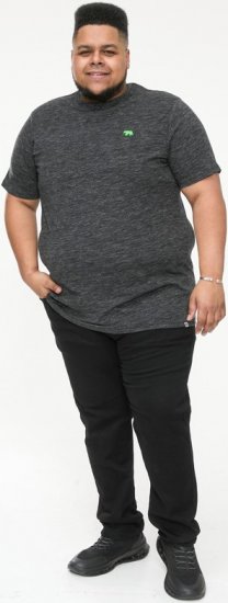 D555 ORSTON Reno Fabric Crew Neck T-Shirt With Chest Embroidery Black Reno - Camisetas - Camisetas - 2XL-14XL