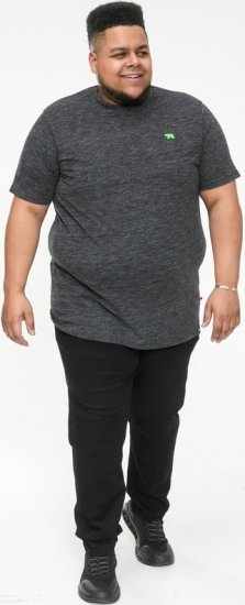 D555 ORSTON Reno Fabric Crew Neck T-Shirt With Chest Embroidery Black Reno - Camisetas - Camisetas - 2XL-14XL