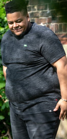 D555 ORSTON Reno Fabric Crew Neck T-Shirt With Chest Embroidery Black Reno - Camisetas - Camisetas - 2XL-14XL