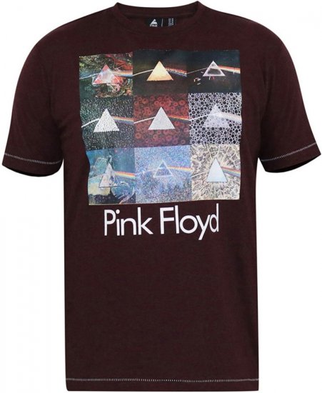 D555 DIVISION Official Pink Floyd Printed T-Shirt Burgundy - Camisetas - Camisetas - 2XL-14XL