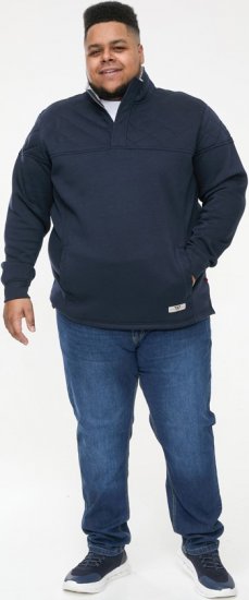 D555 SWANN Quarter Neck Sweatshirt With Quilted Top Panel Navy - Sudaderas - Sudaderas 2XL-12XL