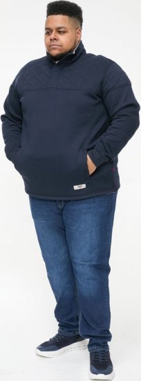 D555 SWANN Quarter Neck Sweatshirt With Quilted Top Panel Navy - Sudaderas - Sudaderas 2XL-12XL