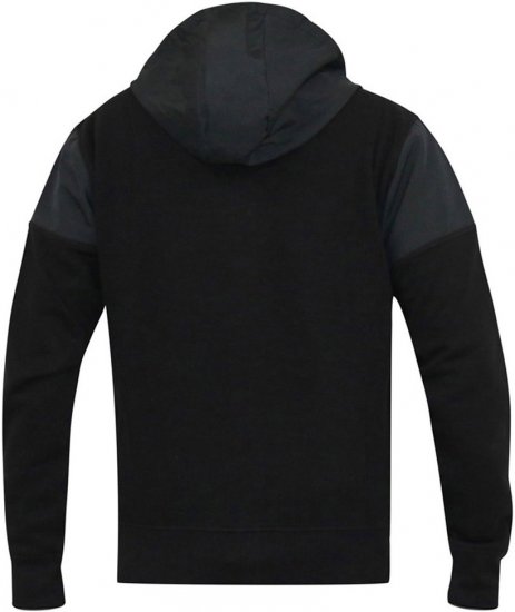 D555 DEAN Couture Zip Through Hoody With Woven Contrast Fabric Trim Black - Sudaderas - Sudaderas 2XL-12XL