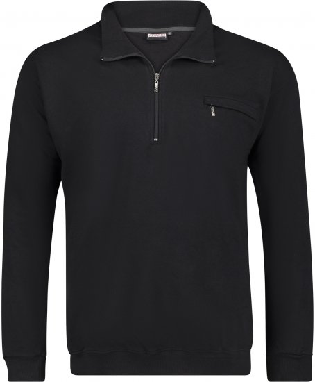 Adamo Athen Sweatshirt Half Zipper Black - Sudaderas - Sudaderas 2XL-12XL
