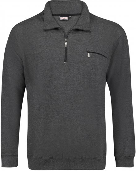 Adamo Athen Sweatshirt Half Zipper Charocal - Sudaderas - Sudaderas 2XL-12XL