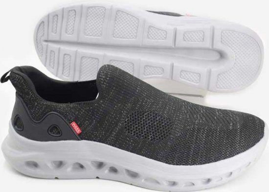 D555 Blyth 1 Kingsize Hands Free Shoes With Knitted Top Black - Calzado de hombre 40-52 - Zapatillas de hombre tallas 40-52