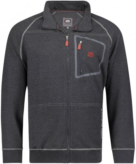 Adamo Manuel Sweatshirt with Zipper Charcoal - Sudaderas - Sudaderas 2XL-12XL