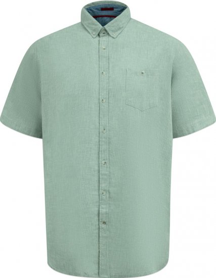 D555 Falmouth 2 Linen Mix Short Sleeve Shirt With Button Down Mint - Camisas - Camisas 2XL-10XL