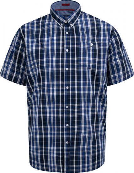 D555 Walsall Button Down Collar Short Sleeve Shirt Navy Shirt - Camisas - Camisas 2XL-10XL