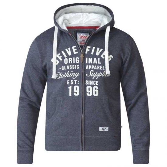 D555 Vadal Full Zip Hoodie Charcoal - Sudaderas - Sudaderas 2XL-12XL