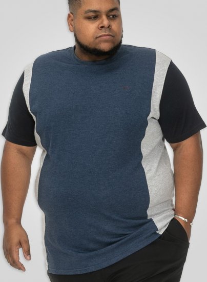 D555 Neath Cut And Sew Crew Neck T-Shirt Denim - Camisetas - Camisetas - 2XL-14XL
